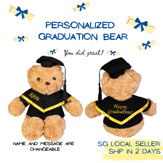 ☆Personalized Name Embroidery ☆Graduation bear☆Customized Graduation Gift