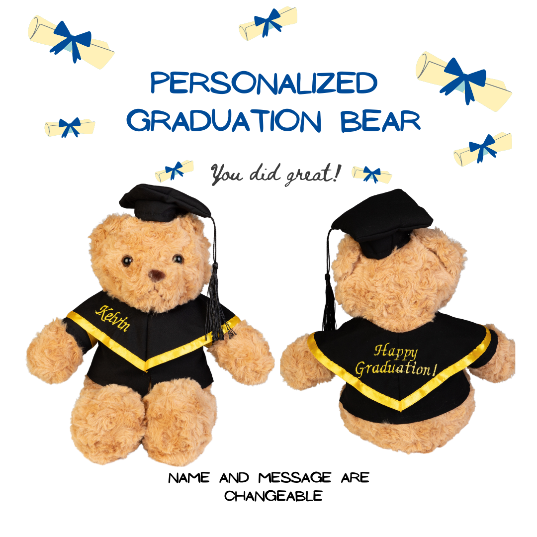☆Personalized Name Embroidery ☆Graduation bear☆Customized Graduation Gift