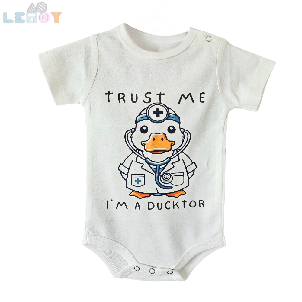 Original Creative Baby Onesie/Rompers & Kids T-Shirts – Unique Designs for Fun and Style/Trust me, I'm a ducktor