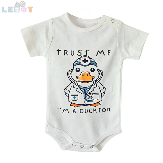 Original Creative Baby Onesie/Rompers & Kids T-Shirts – Unique Designs for Fun and Style/Trust me, I'm a ducktor