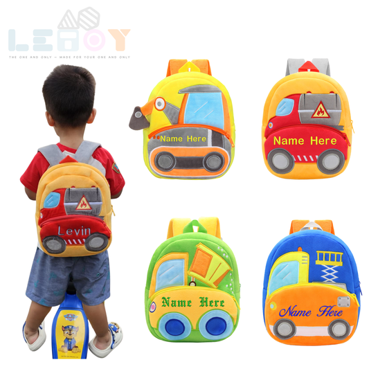 Personalized Name Embroidery Truck Backpack for kids/kindergarten backpack/special gift for kids