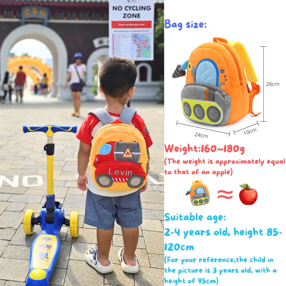 Personalized Name Embroidery Truck Backpack for kids/kindergarten backpack/special gift for kids